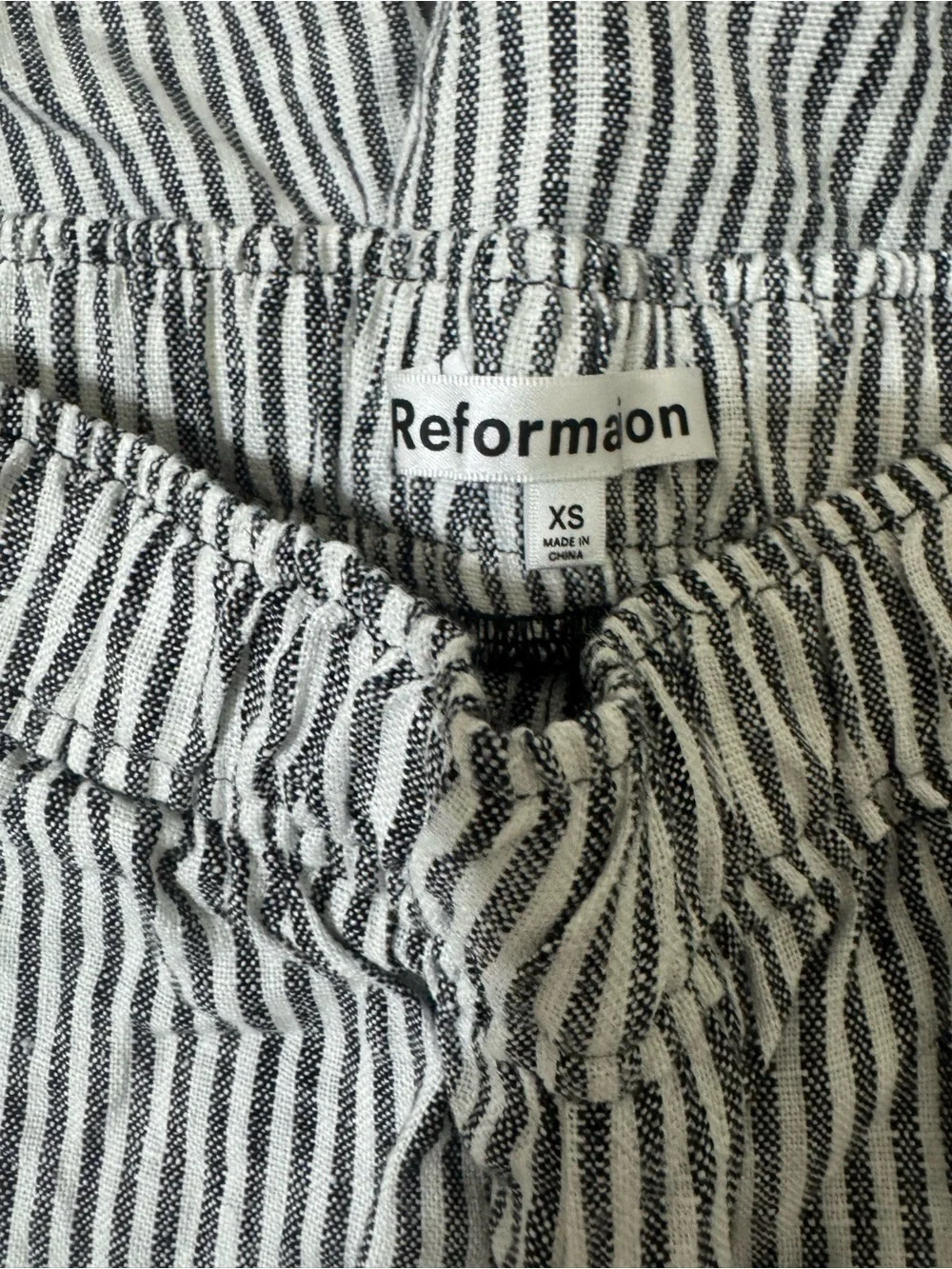 Reformation ava stripped linen pants size xs